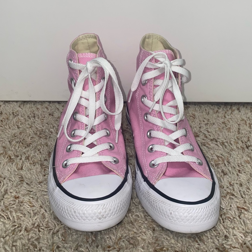Pink high top converse